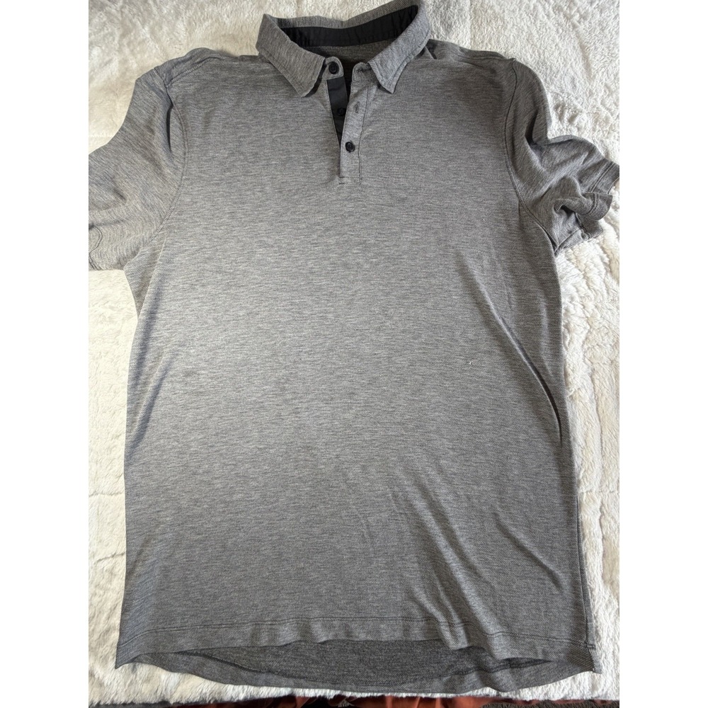 Lululemon Polo Shirt Mens Gray Performance Golf Athletic Stretch Top